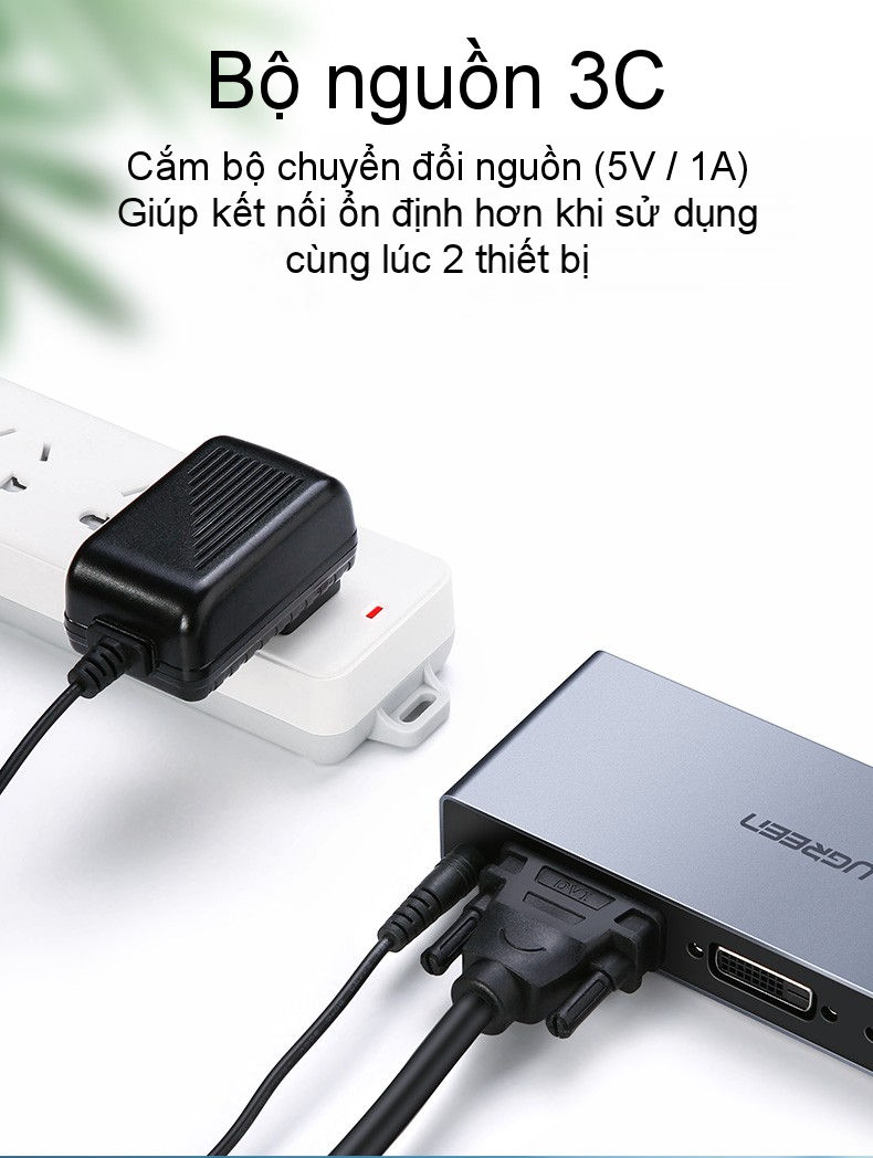 Bộ chia màn hình DVI (24+1) 1 cổng ra 2 cổng cao cấp UGREEN CM202 50746 Bộ chia màn hình DVI (24+1) 1 cổng ra 2 cổng cao cấp UGREEN CM202 50746