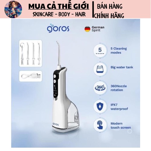 Tăm nước GOROS công nghệ Đức Bảo hành 1 năm