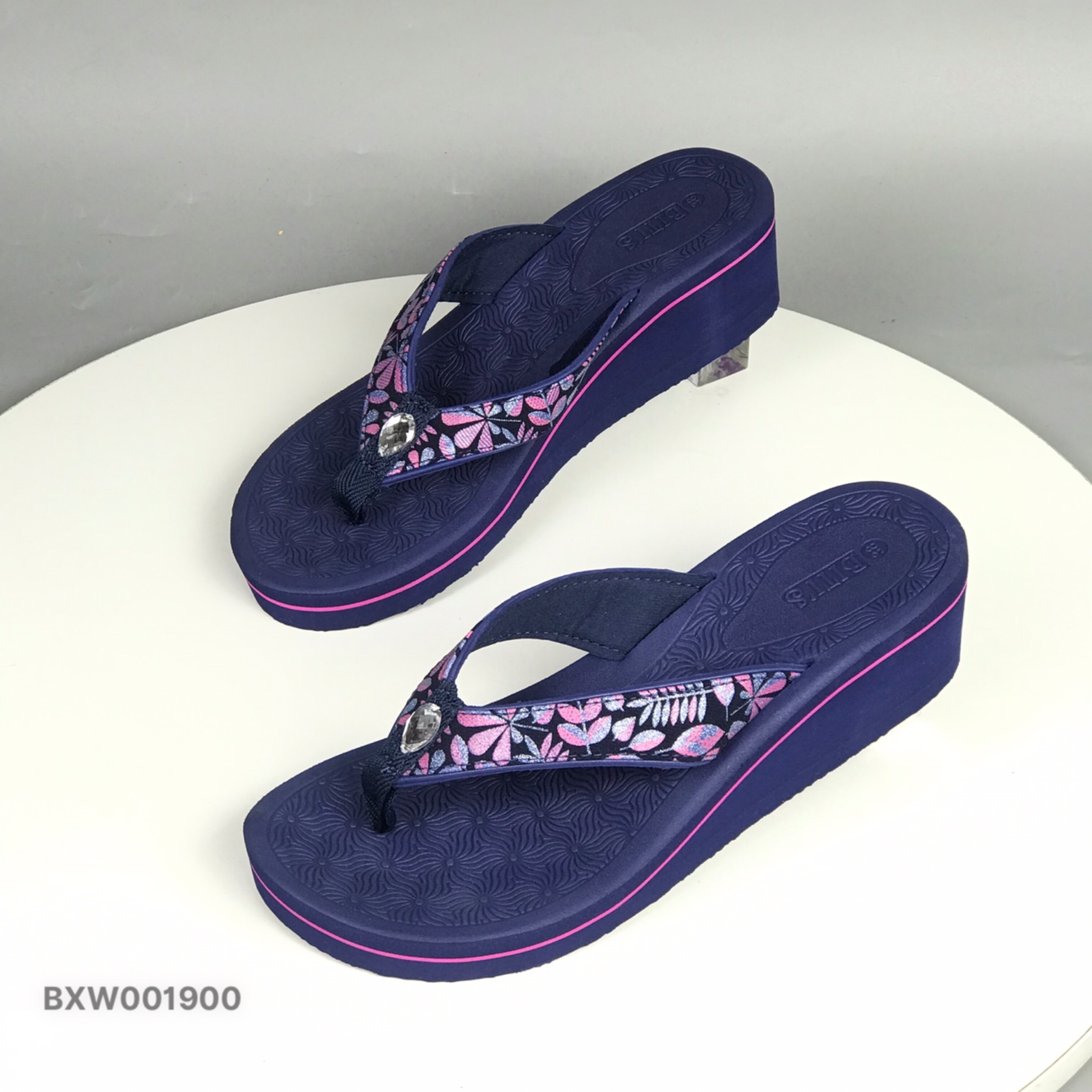 Bitis flip flops for women-rose flower beaded sandals Flip flops 7cm
