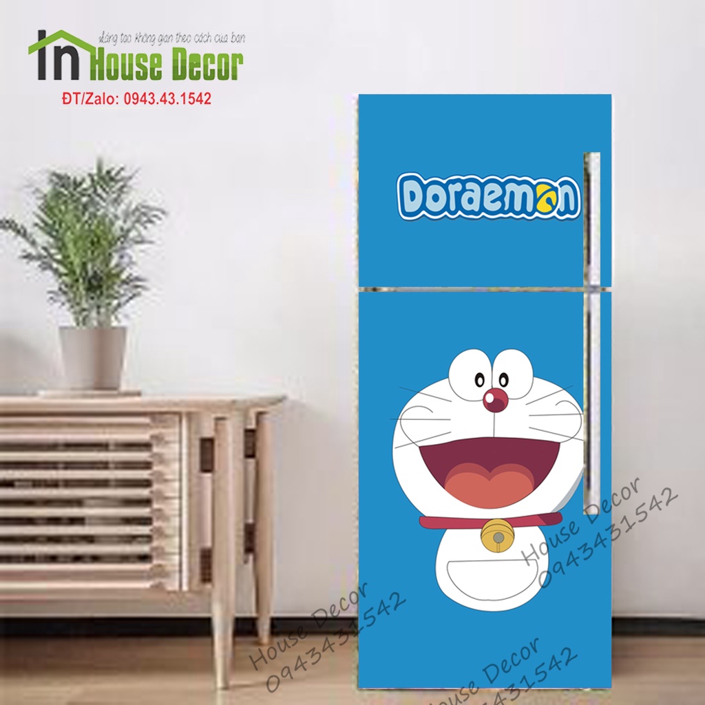 Decal Dán Tủ Lạnh Chống Thấm Nước - Phù Hợp Mọi Loại Tủ - Doraemon