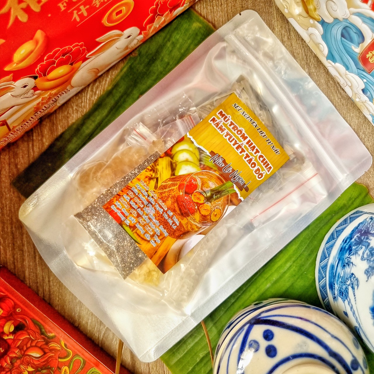 Set Mủ Trôm Hạt Chia Nấm Tuyết ( Nấu 4-5 Lít )