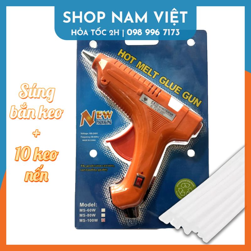 Súng bắn keo kèm 10 keo nến silicon