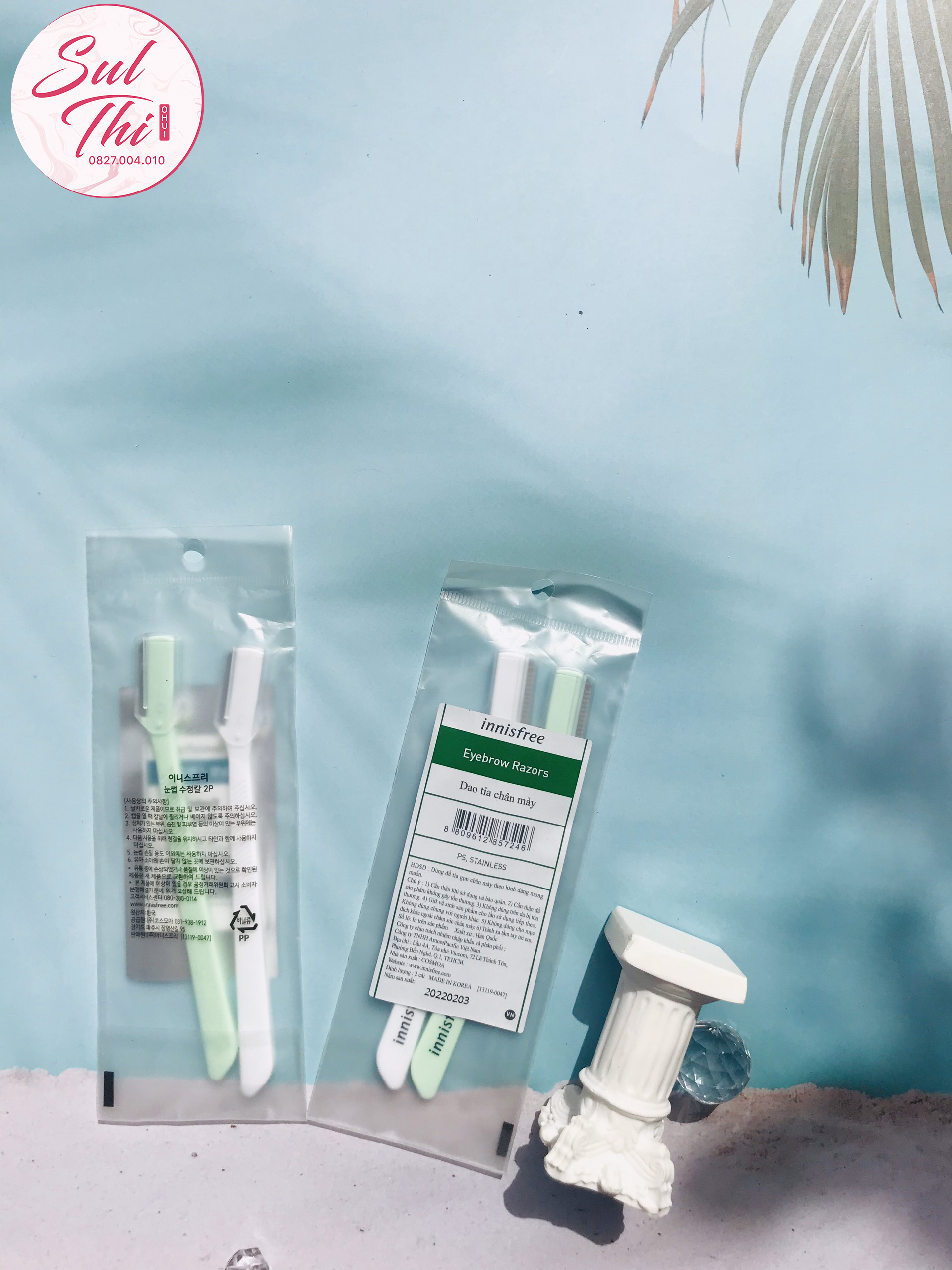 Set 2 dao cạo lông mày Innisfree Eyebrow Razor