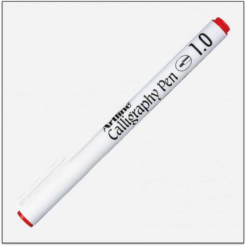 Bút viết thư pháp artline calligraphy ek-241 - chisel tip 1.0mm - màu đỏ