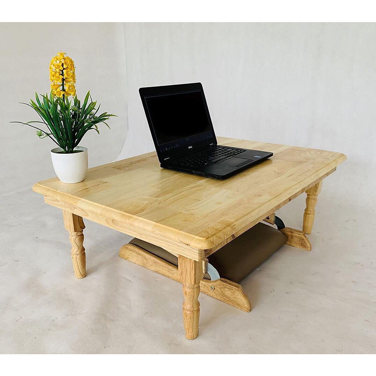 Bàn gấp gọn gỗ cao su chân tiện 50cm x 70cm bàn vi tính bàn học ,bàn trà đều đẹp