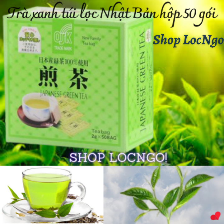 Trà xanh túi lọc Nhật Bản hộp 2gx50 gói - by Shop LocNgo