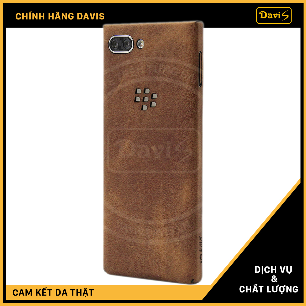 Dán da full viền Blackberry Key2, làm từ da thật cao cấp - Chính hãng Davis