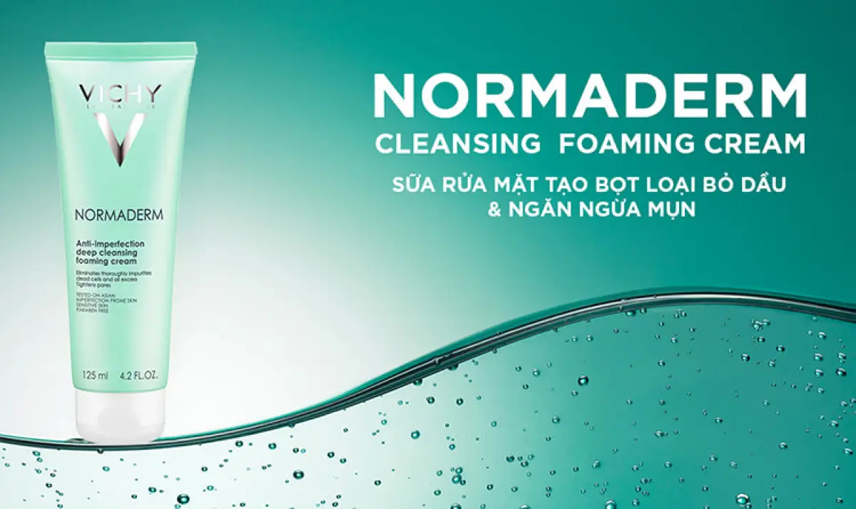 Sửa Rửa Mặt Ngừa Mụn Sạch Sâu Vichy Normaderm Anti-Imperfection Deep Cleansing Foaming Cream 125ML | Lazada.vn