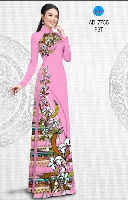 Vải áo dài cao cấp, hoạ tiết thổ cẩm - lụa Bảo Anh