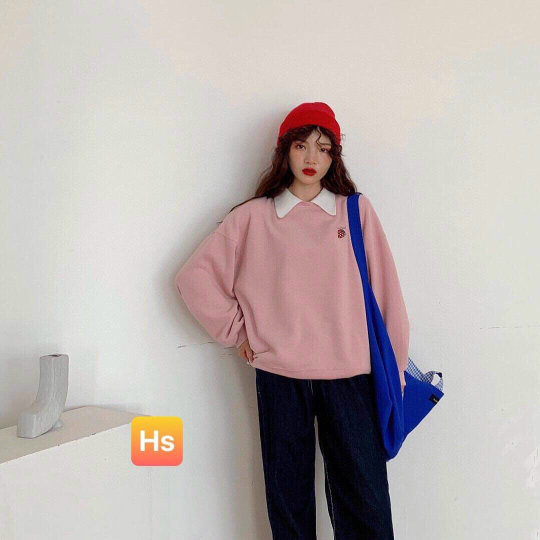 [HCM]Áo Hoodie Mềm Nữ Cổ Sơmi In Trái Cây Siêu XinhBao Đẹp Nha khách Form Dưới 70kg ạ-TP