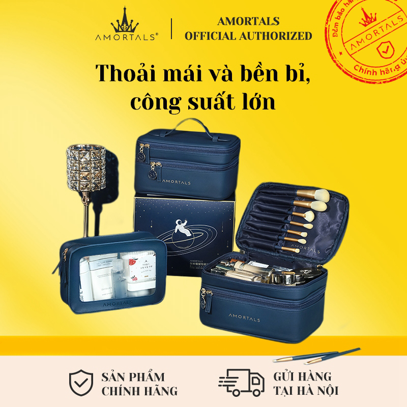 Túi đựng mỹ phẩm và túi đựng đồ vệ sinh cá nhân Amortals xách tay dung tích lớn chống thấm nước chất liệu PVC đơn giản Túi đựng đồ cao cấp giao hàng nhanh chóng