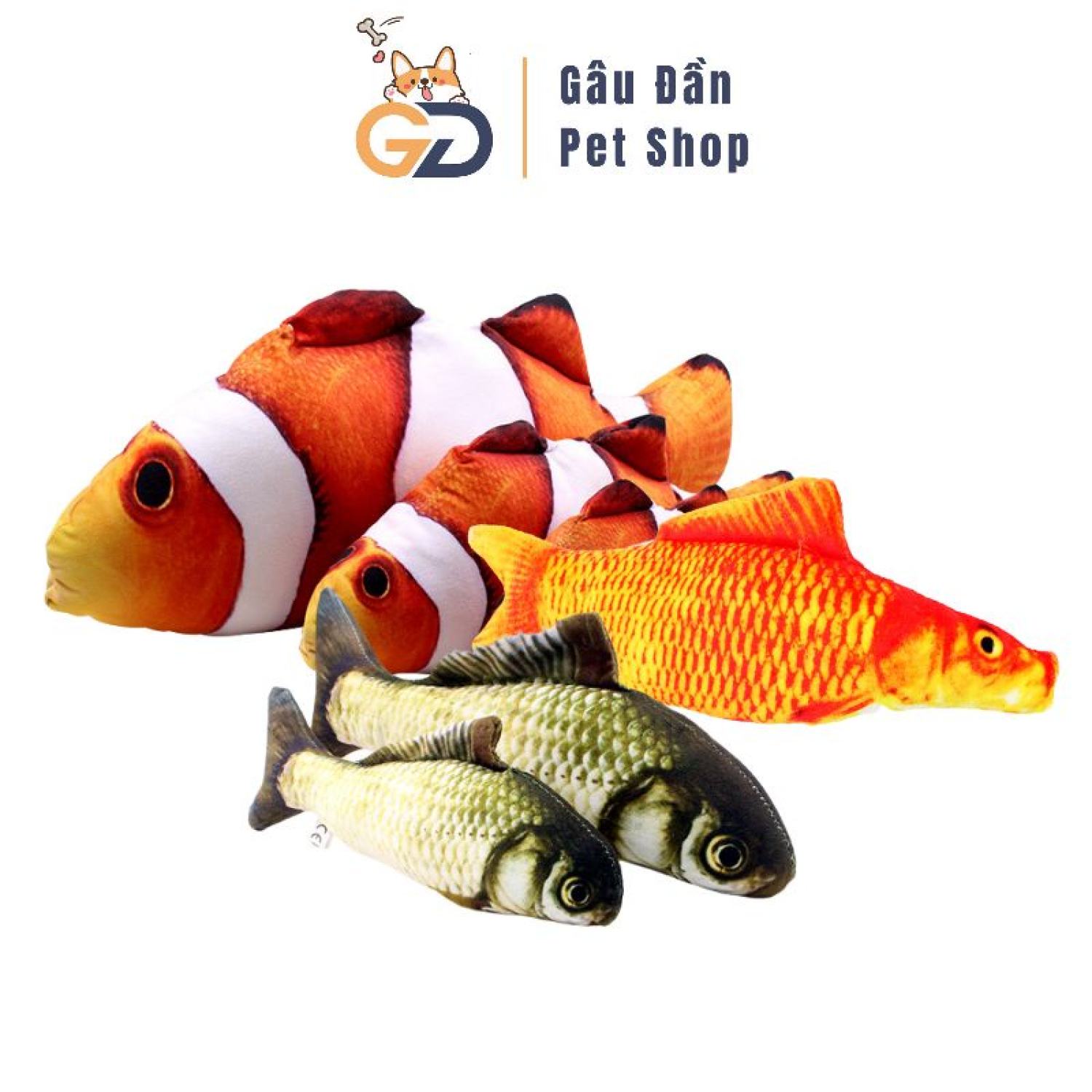 Đồ chơi chó mèo - cá nhồi bông cho chó mèo