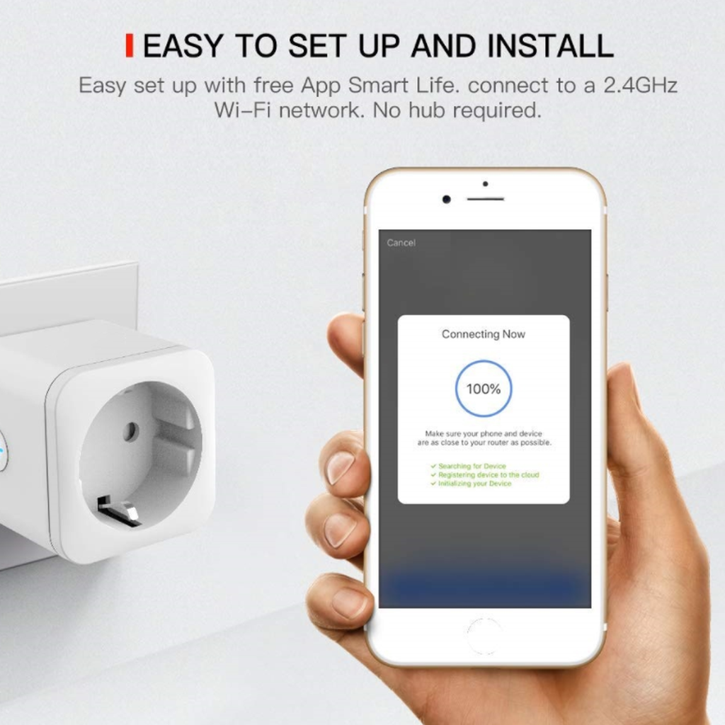 Ổ cắm thông minh wifi tuya 16a - đo điện năng tiêu thụ, hẹn giờ, điều khiển từ xa, google