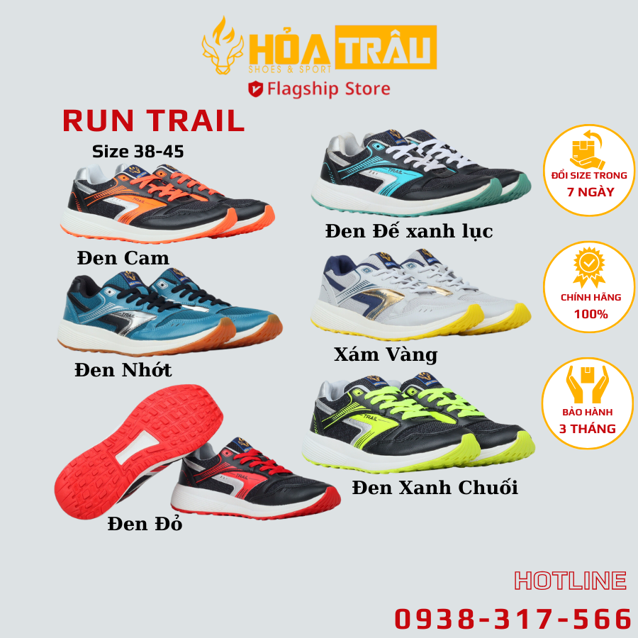 Giày Chạy Bộ Chính Hãng TRAIL Thương hiệu Việt HỎA TRÂU - Dành cho cả Nam và Nữ