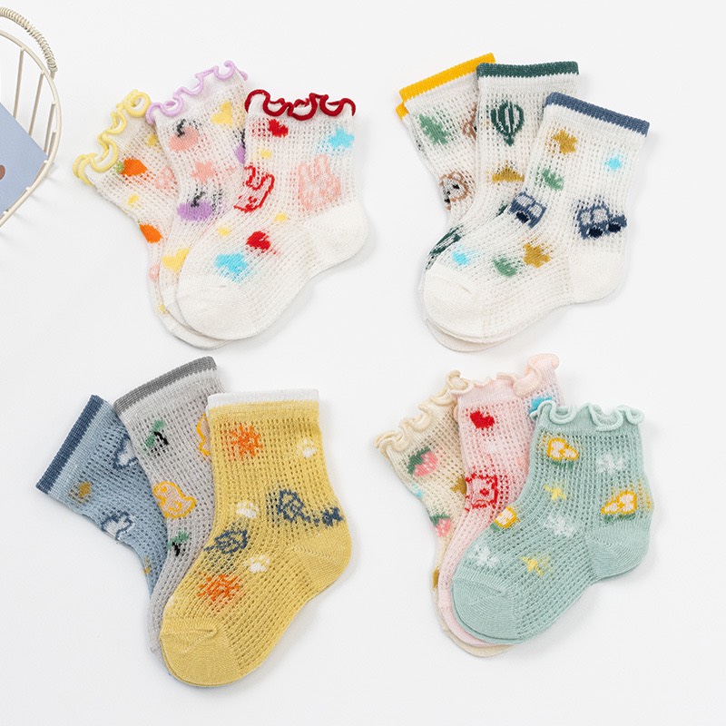 Set 3 Đôi Vớ Lưới Nemo Baby Cho Bé - Tất Lưới Thoáng Mát Cho Bé