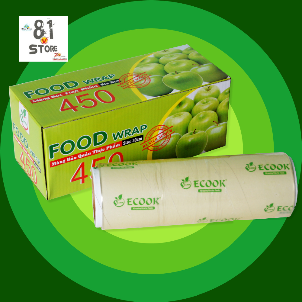 [SIZE LỚN (30cm x 400Y)] Màng bọc thực phẩm PE CHÍNH HÃNG ECOOK E400