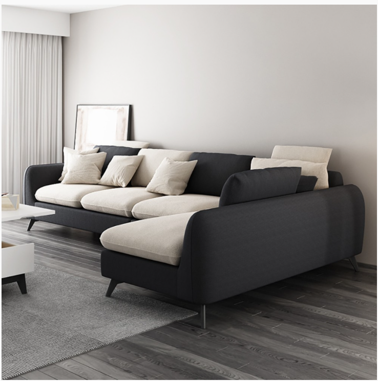Bộ Sofa cao cấp, thiết kế kiểu dáng chữ L, bọc vải Cotton Linen, 2 màu đen trắng sang trọng, có 4 chỗ ngồi - EL-SF05 Giá 35,999,999 Đồng*Miễn phí vận chuyển
