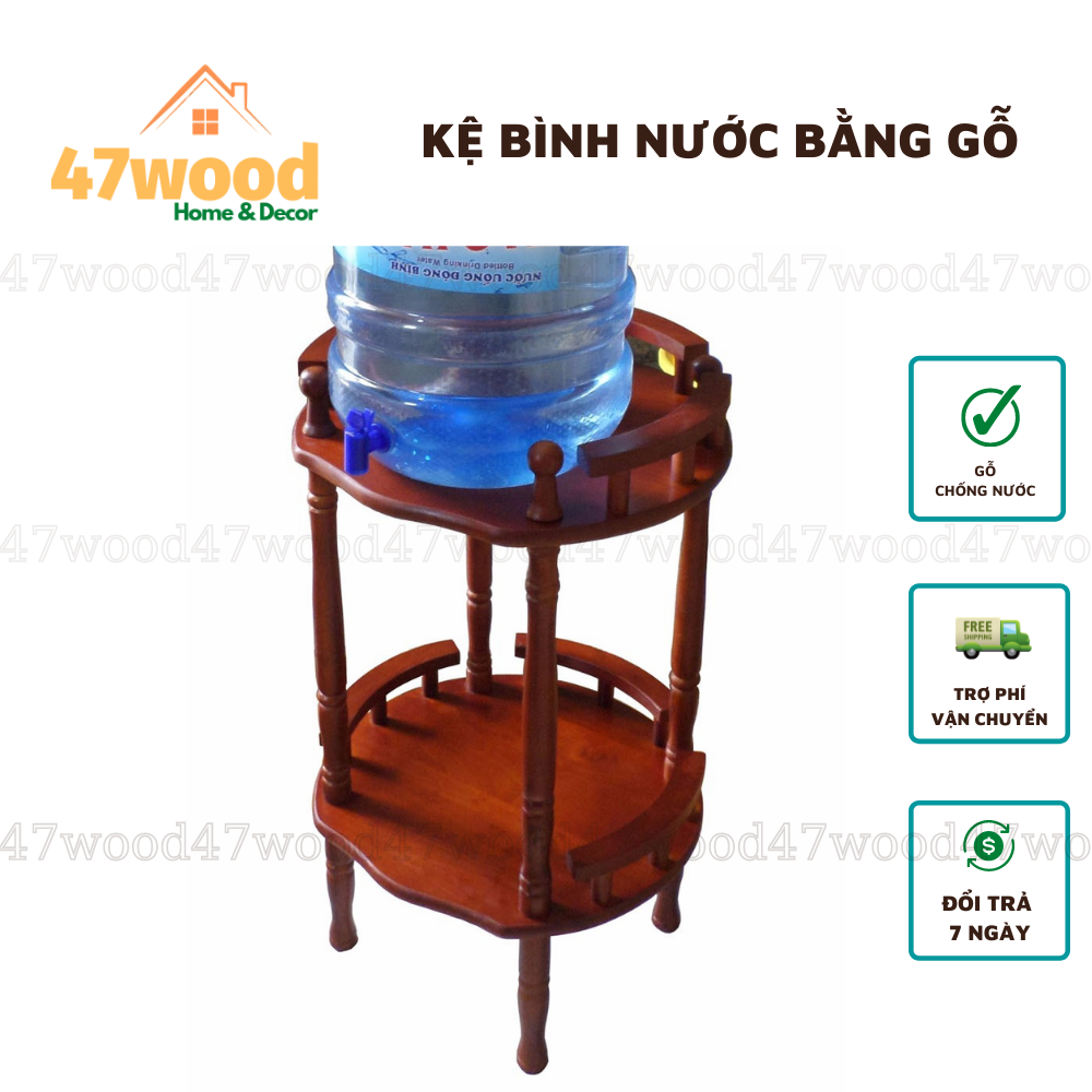 Kệ bình nước bằng gỗ lắp ráp 47wood - Kệ Bình Nước bằng gỗ BN923