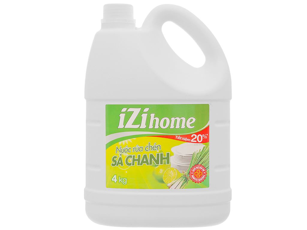 Nước rửa chén IZI HOME hương sả chanh can 4kg