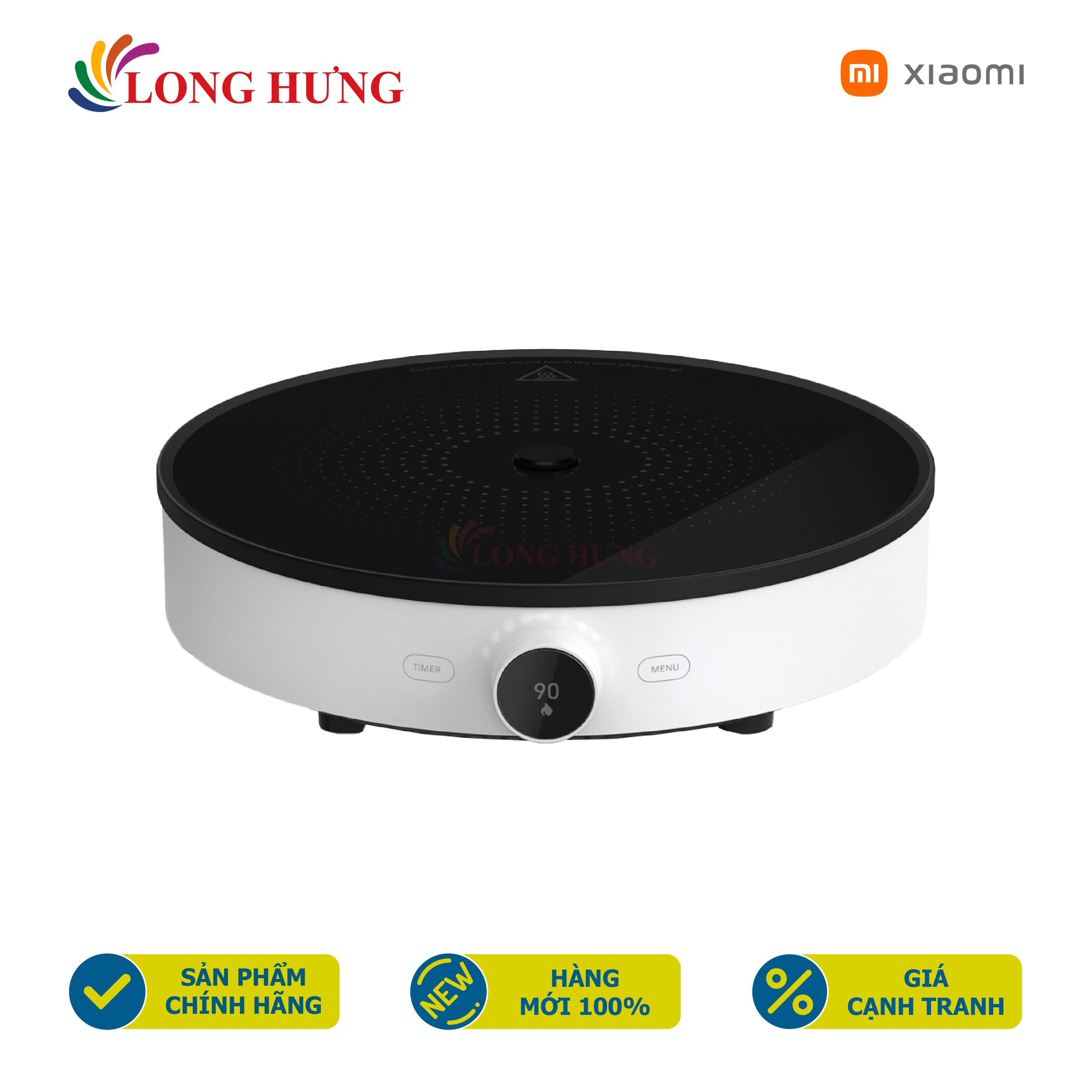 Bếp điện từ Xiaomi Mi Induction Cooker ZHF4020GL DCL01CM - Hàng chính hãng - Nhựa chống cháy nổ PC + ABS cao cấp, Thiết kế hình tròn, Phối màu đen trắng