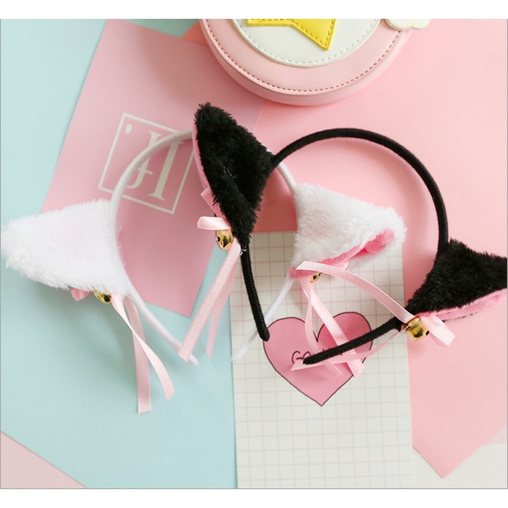 Băng Đô Rửa Mặt/Cài Tóc Tai Mèo Neiko Cosplay kèm lục lạc đáng yêu