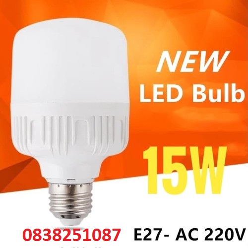 [HCM]Combo 3 bóng đèn 15W trụ tròn ánh sáng trắng - siêu sáng tiết kiệm điện tối ưu (bảo hành 1 năm) - sản xuất tại Việt Nam