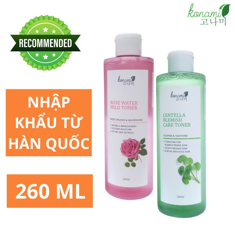 Nước hoa hồng konami rose rau má cấp ẩm thu nhỏ lỗ chân lông 200ml