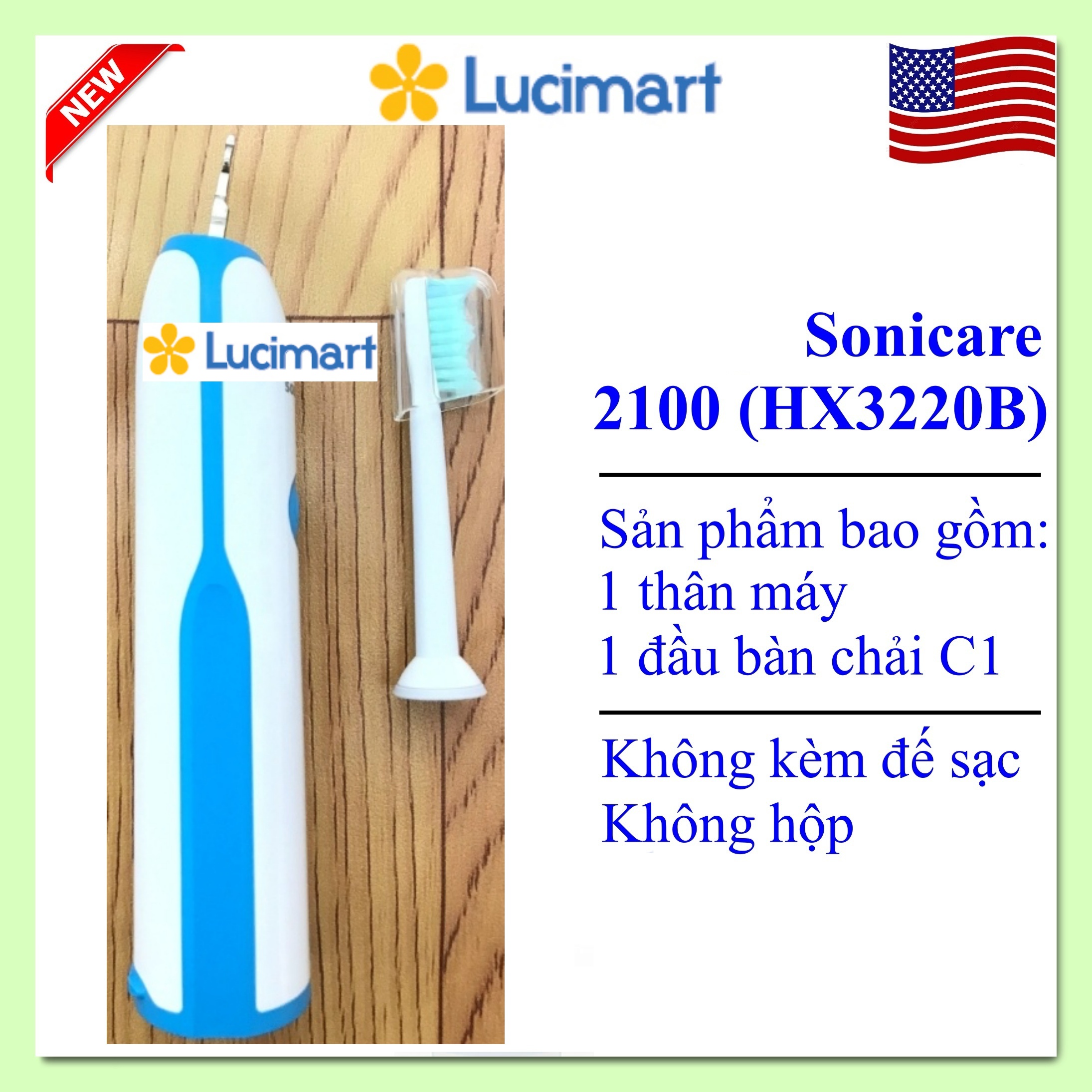 Bàn chải điện Phi.lips Sonicare 2100 Daily Clean Essence+ [Hàng Mỹ]
