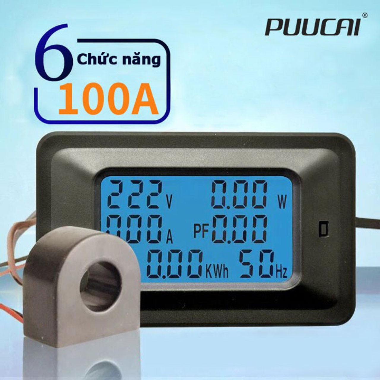 Công tơ điện tử thông minh 1 pha 100A - Đo 6 thông số công suất tiêu thụ điện, điện áp, cường độ dòng điện