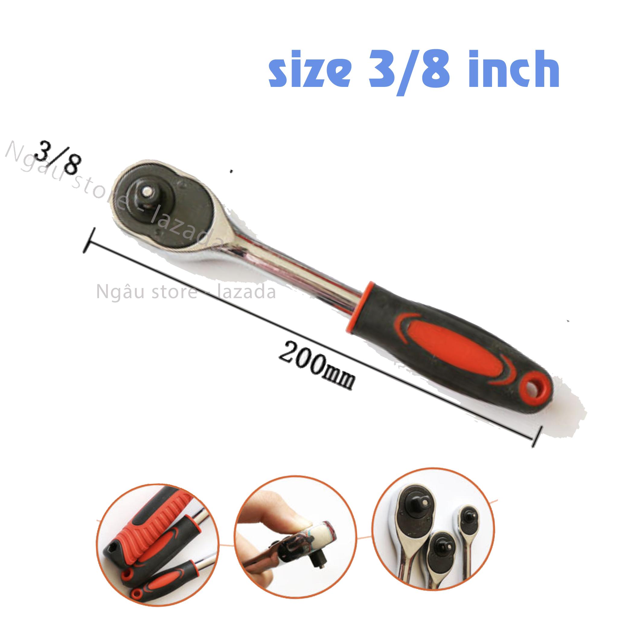 Cần siết ốc tự động - tay vặn khẩu 2 chiều - 3 kích cỡ 1/4 3/8 1/2 inch - cơ lê lực chất liệu thép không gỉ Cr-V