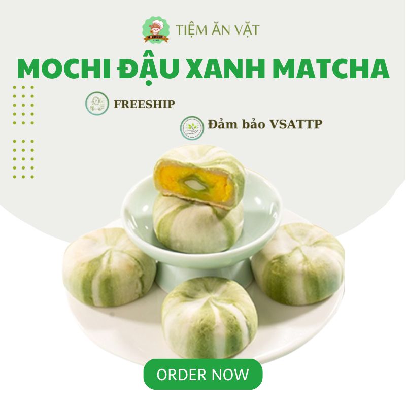  Bánh Mochi Matcha Đậu Xanh Không Đường Thành Phần Tự Nhiên Vỏ Bánh Hương Matcha Thêm Mềm 