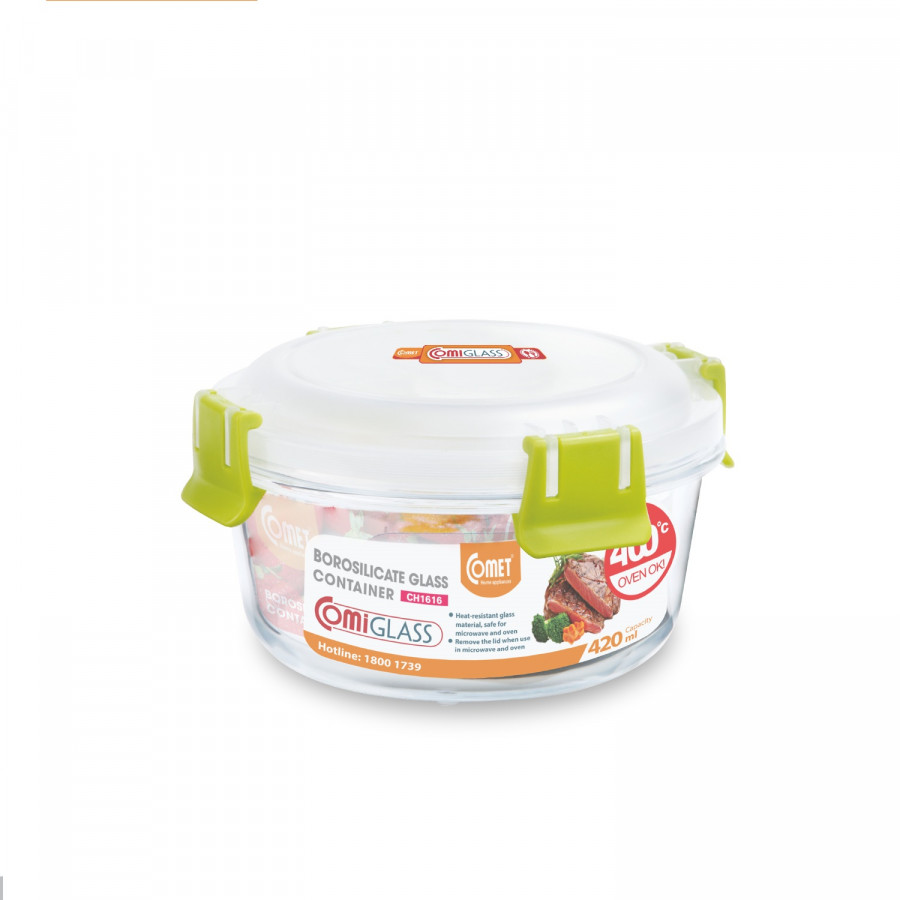 Hộp đựng thực phẩm thủy tinh comet 420ml ch1856