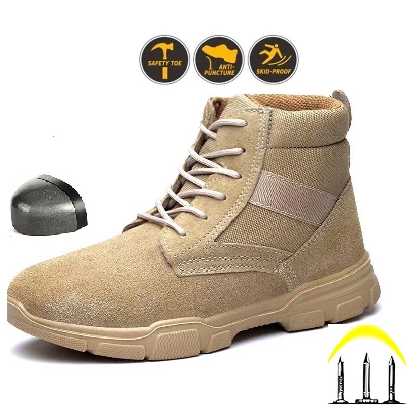 GIÀY BẢO HỘ (Mũi Thép-ĐếThép) BH04,Giày Safety ,Giày Công Trình Thể Thao BH4-Chống Đinh,Trơn,Va Đập Cách Điện Kiểu Dáng Thể Thao Hiện Đại, Màu Nâu