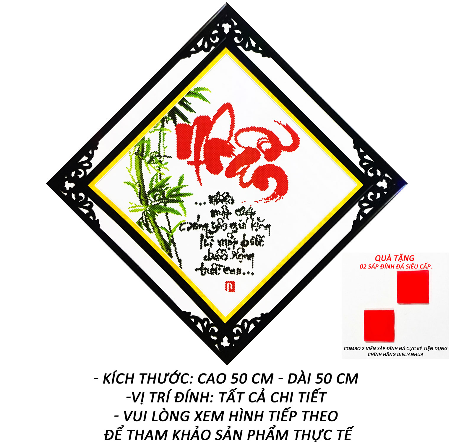 Tranh Đính Đá 5D - Nhẫn Một Chút Sóng Yên Gió Lặng 38 (Kèm Quà Tặng) - Tranh Minh Hiền (TỰ ĐÍNH ĐÁ)