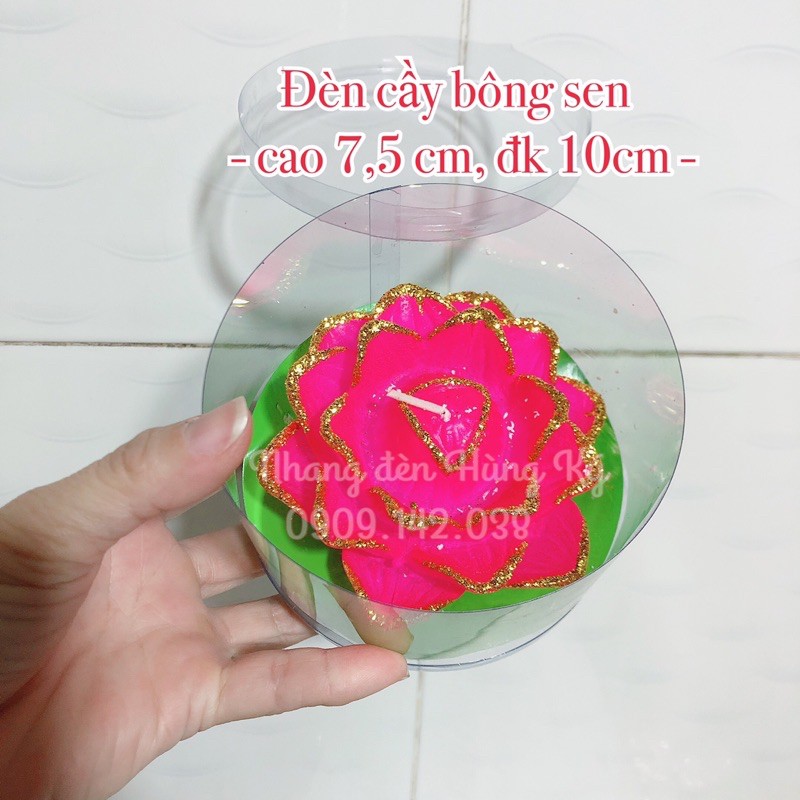 Đèn cầy bông sen size trung cao 7,5cm, đk 10cm