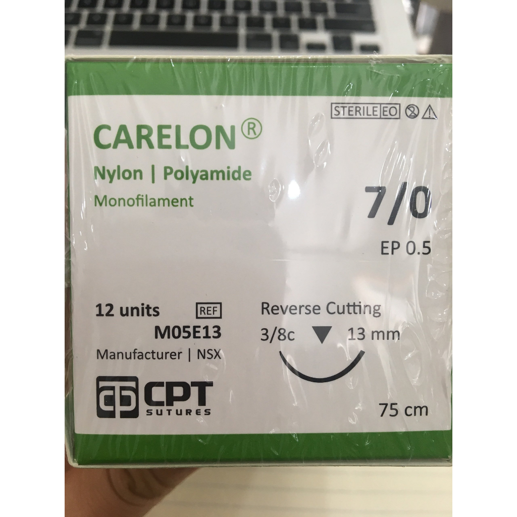 Chỉ Khâu Thẩm Mỹ Nhấn Mí Carelon CPT 7/0 [Hộp 12 Sợi]