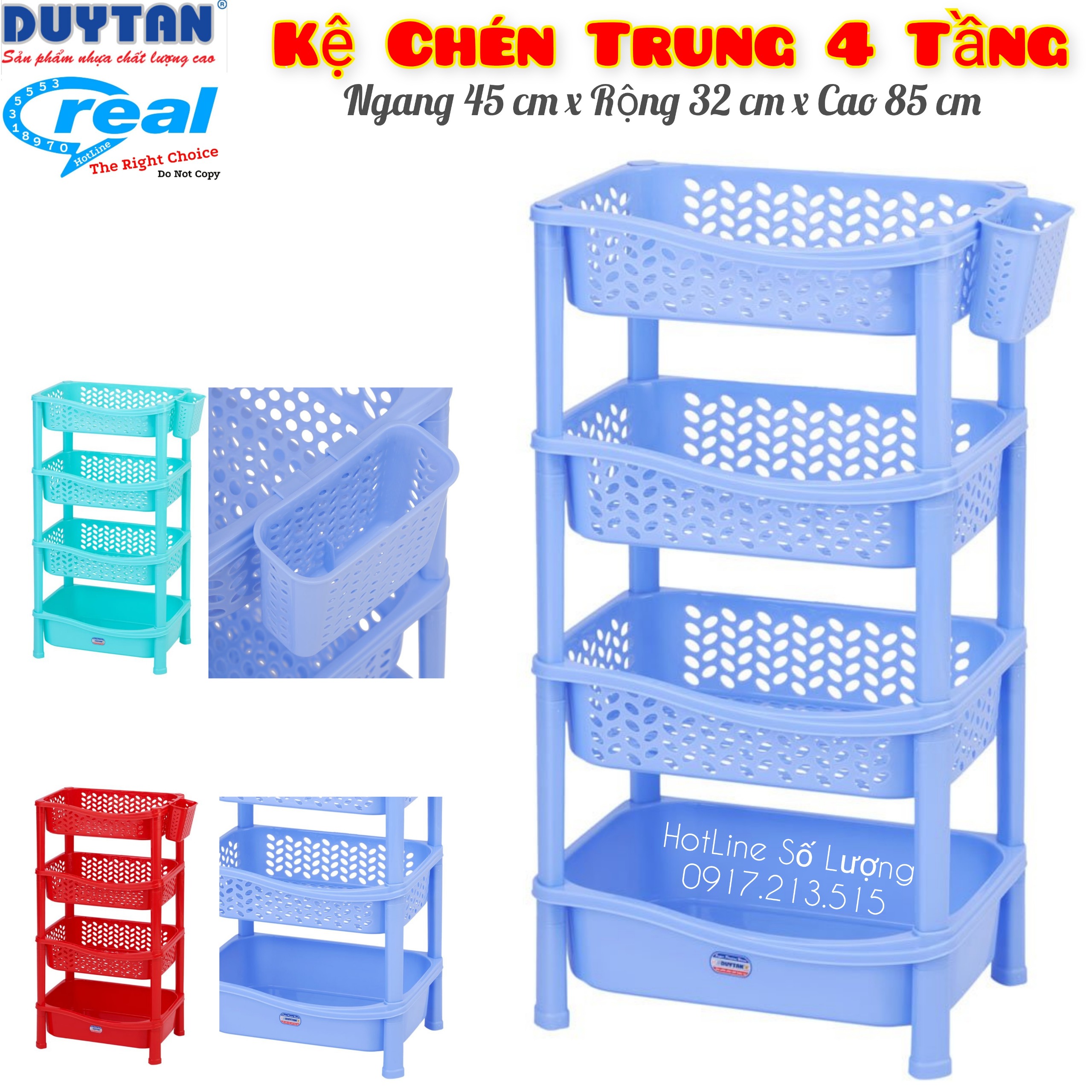 Kệ chén nhựa duy tân Trung 4 Tầng
