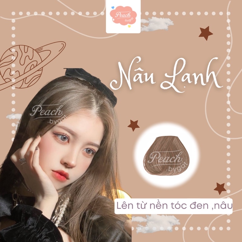 Thuốc nhuộm tóc NÂU LẠNH không cần dùng thuốc tẩy tóc của Peach.bygat