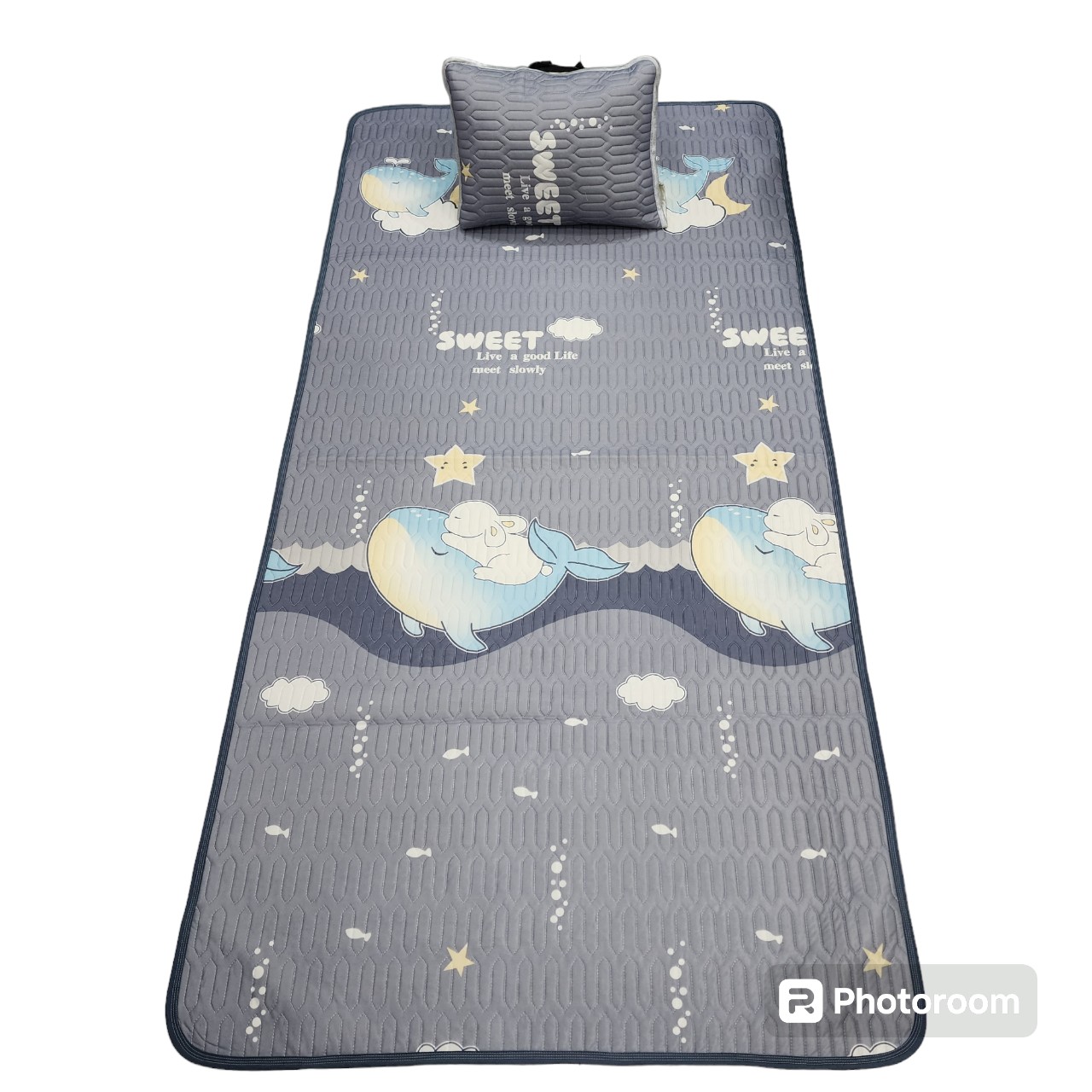 Chiếu điều hòa cao su non 1m x 2m tặng vỏ gối cùng bộ, chiếu điều hòa ký túc xá, chiếu điều hòa văn Phòng