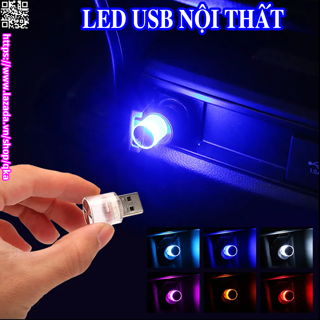 Đèn Led Usb 5V nhiều màu trang trí nội thất xe hơi