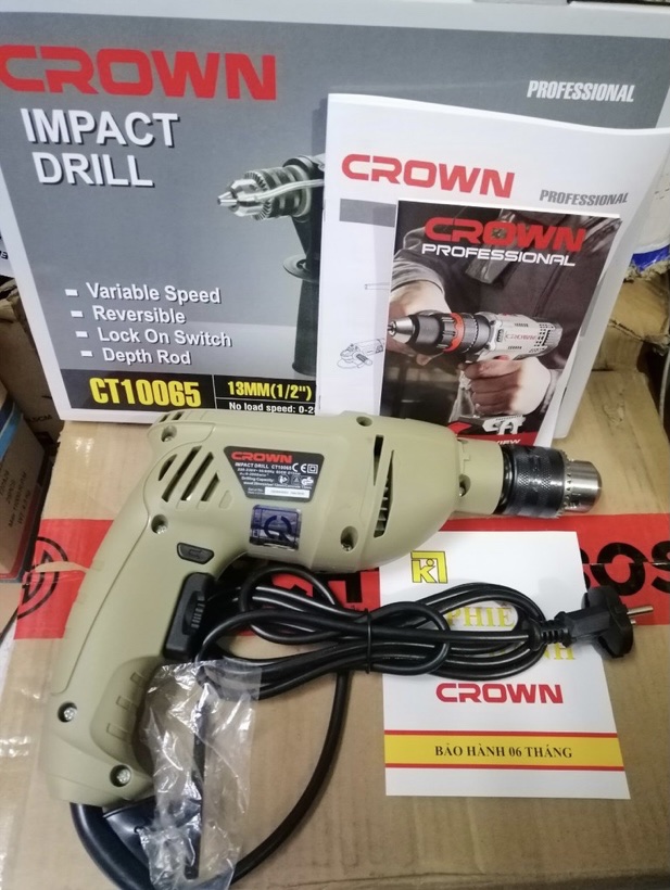 Máy khoan Crown CT10065 13mm