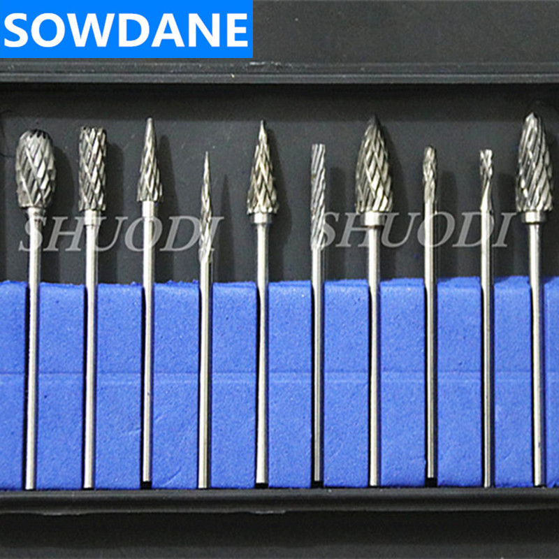Bộ 10 bộ nha khoa thép vonfram nitrat carbide bur nha khoa 2.35mm nha khoa burs nha khoa phòng phòng thí nghiệm chất liệu