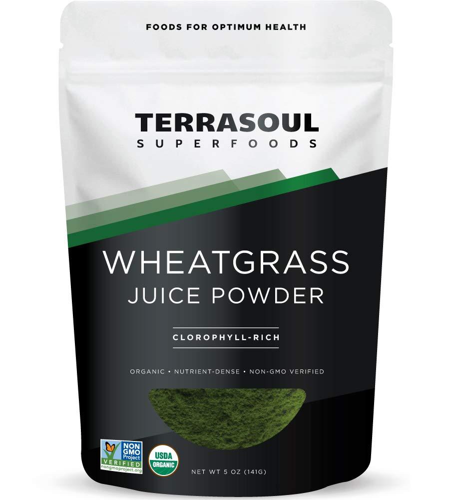 Bột Nước Ép Cỏ Lúa Mì Hữu Cơ Wheatgrass juice powder Terrasoul Superfoods 141g