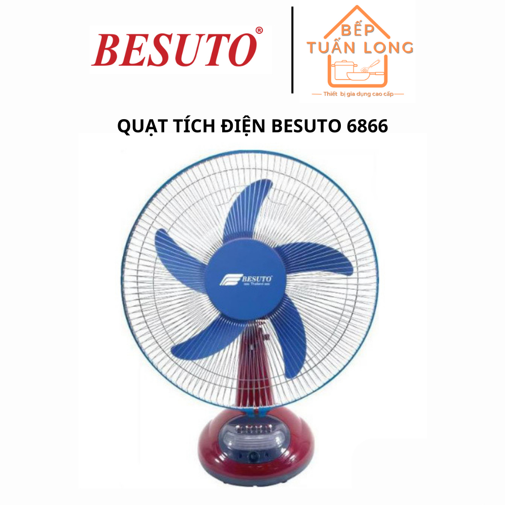 Quạt sạc tích điện chính hãng besuto 5 cánh to 16 inch 12000mah 22w sử dụng 12 giờ 1 lần sạc