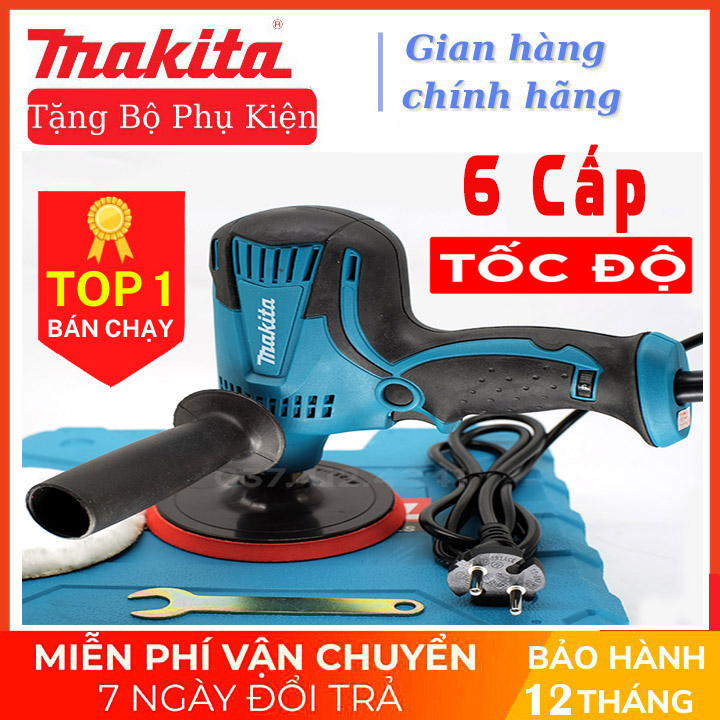 6 cấp độ - máy đánh bóng ô tô makita gv6010 - tặng kèm miếng chà bông - máy chà nhám, máy đánh bóng ô tô, máy đánh bóng xe hơi, xe máy, chổi đánh bóng inox