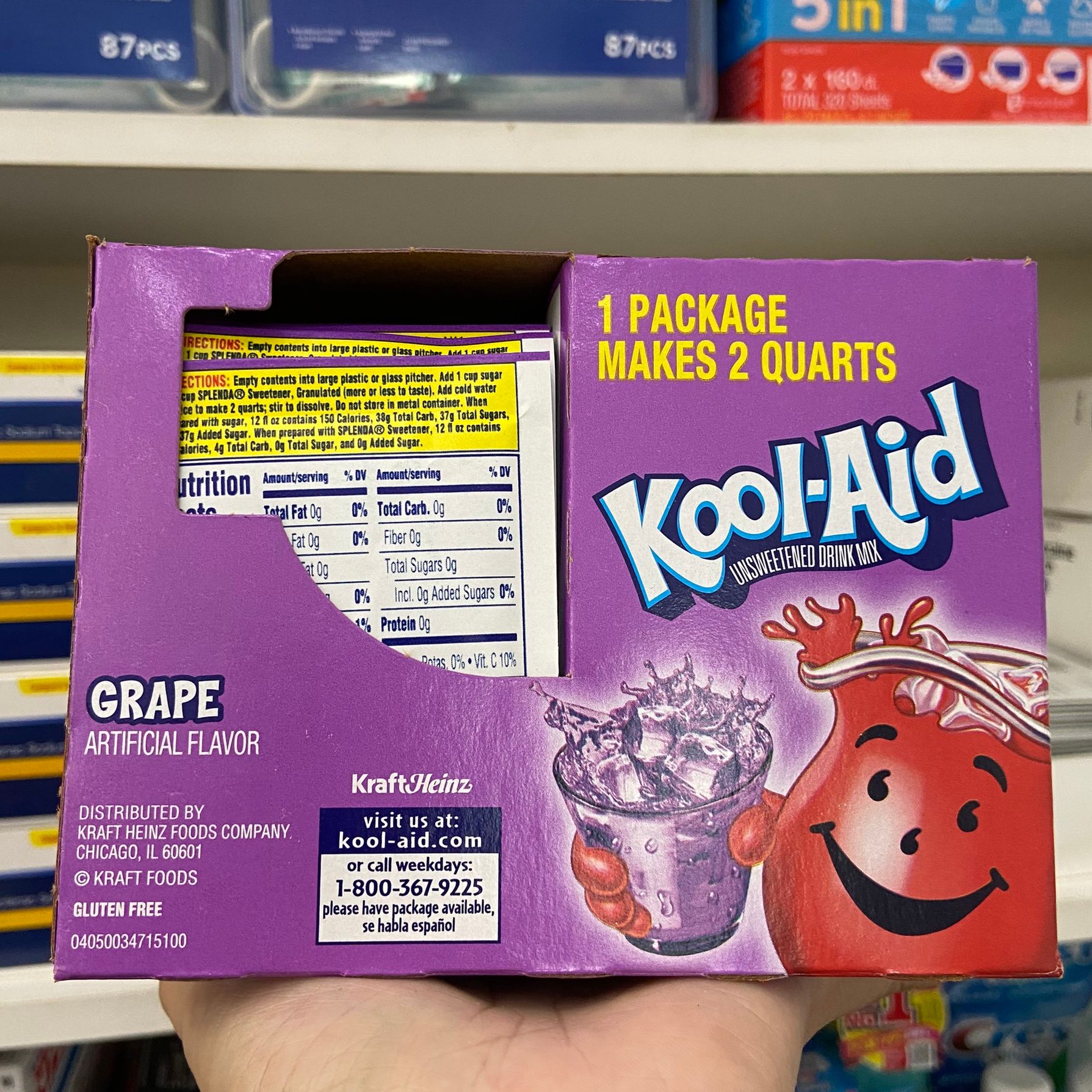 Bột pha nước trái cây Kool Aid vị nho hộp 48 gói