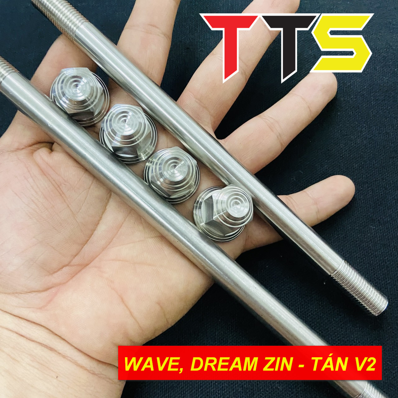 [HCM]( WAVE DREAM ZIN ) Bộ cốt bánh trước sau kèm tán SALAYA THÁI V2 chất liệu full inox 304 bao sáng bóng