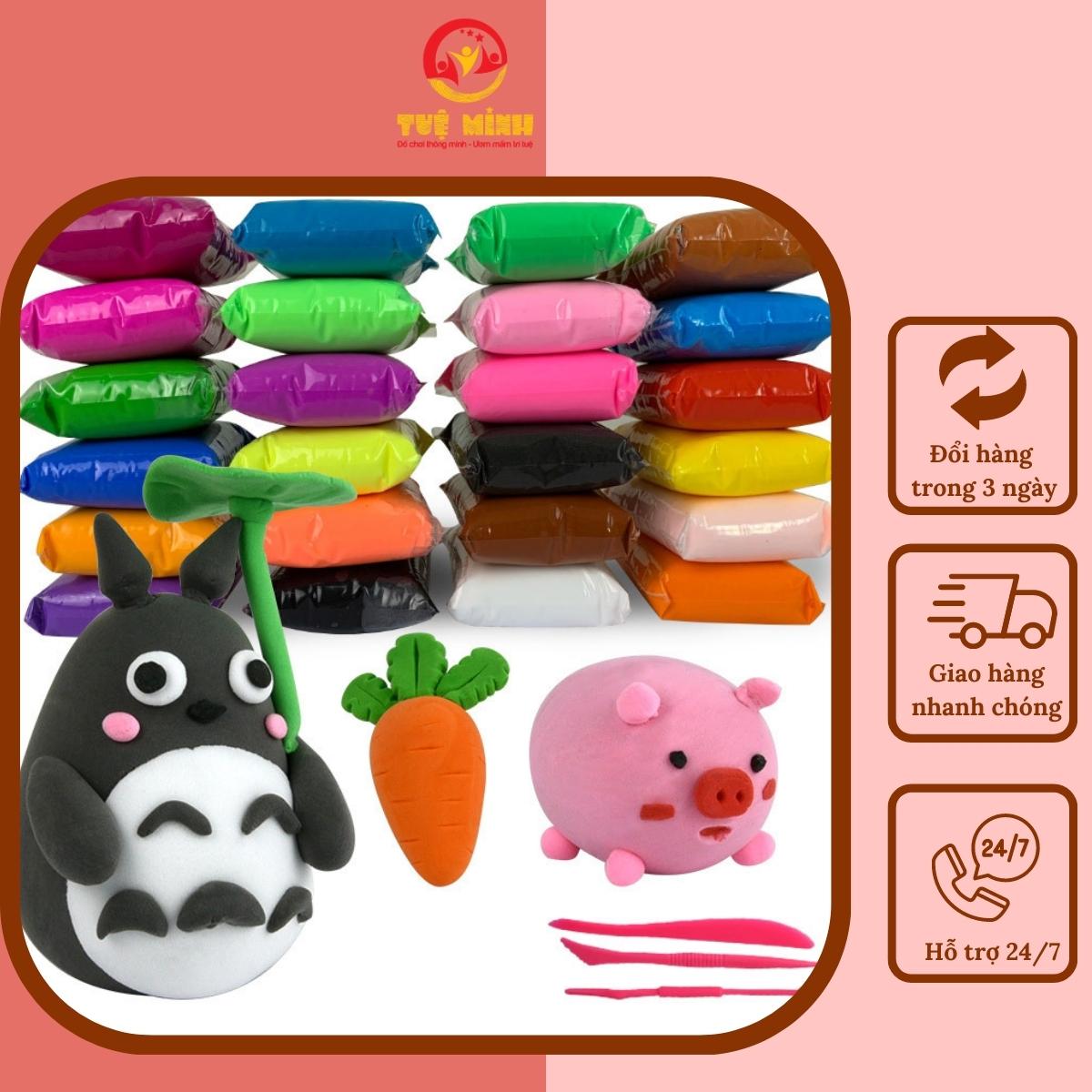 Đất Sét Đất Nặn 12 Màu Siêu Nhẹ Tự Khô Đồ Thủ Công Cho Bé Học Tạo Hình Phát Triển Trí Tưởng Tượng Tuệ Minh Kid's