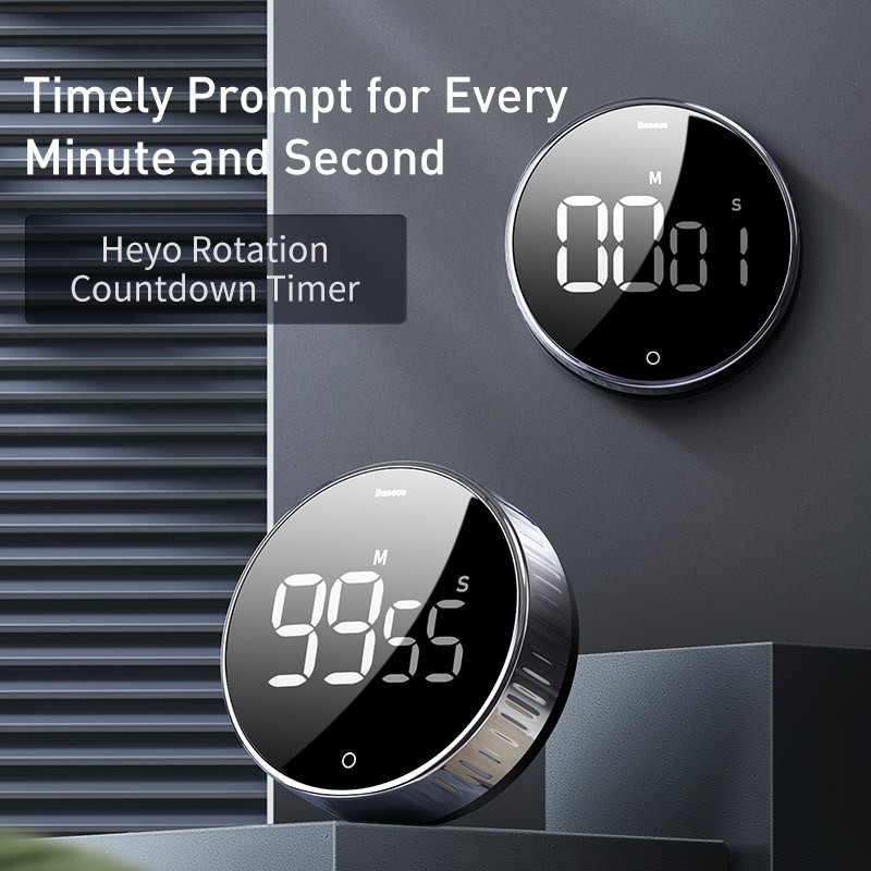 Đồng hồ hẹn giờ đếm ngược Baseus Heyo Rotation LED Countdown Timer, chất lượng đảm bảo an toàn đến sức khỏe người sử dụng, cam kết hàng đúng mô tả