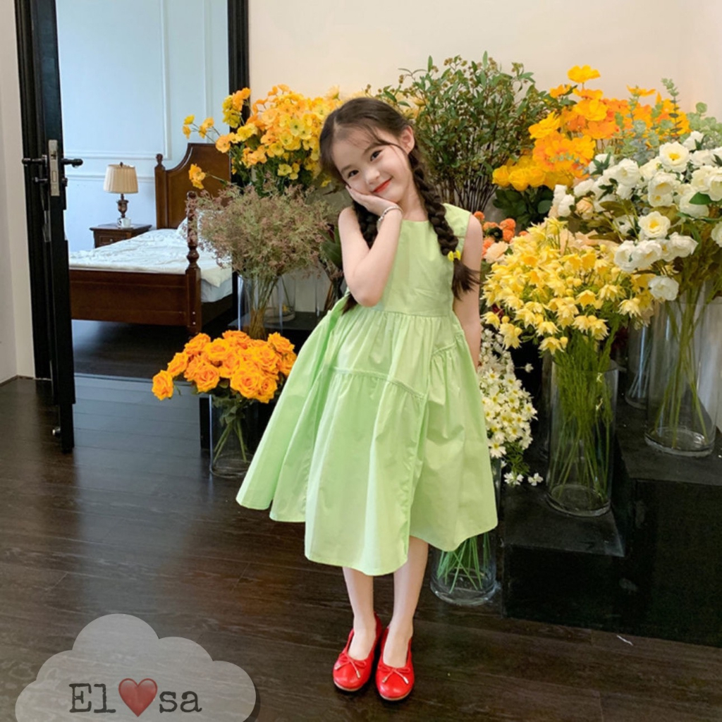Váy bé gái- váy thô dáng dài basic siêu xinh cho bé 1-8 tuổi